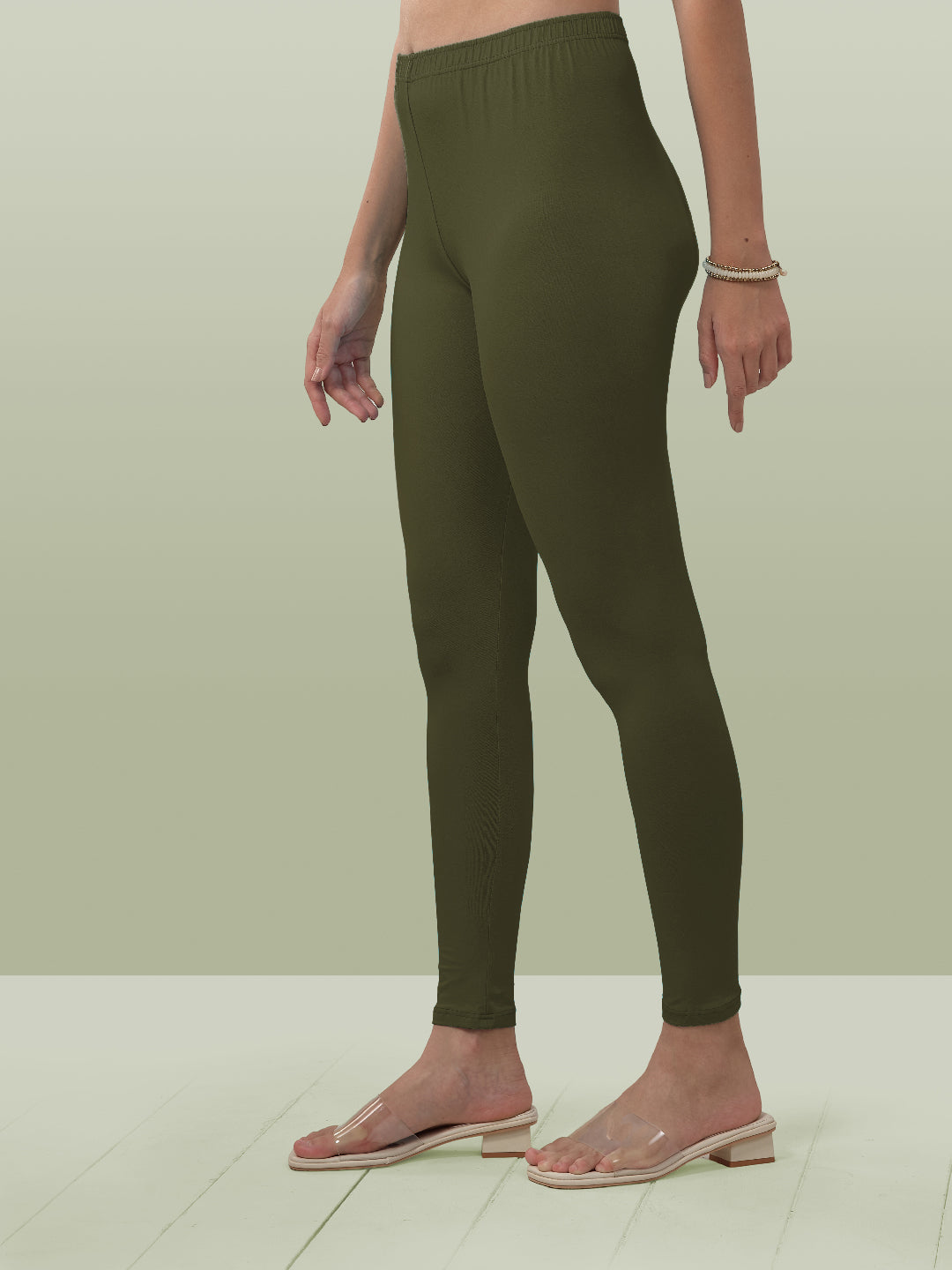 Olive Ankle Length Leggings