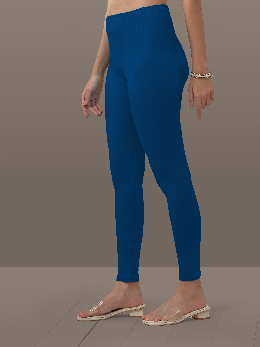 Blue Ankle Length Leggings