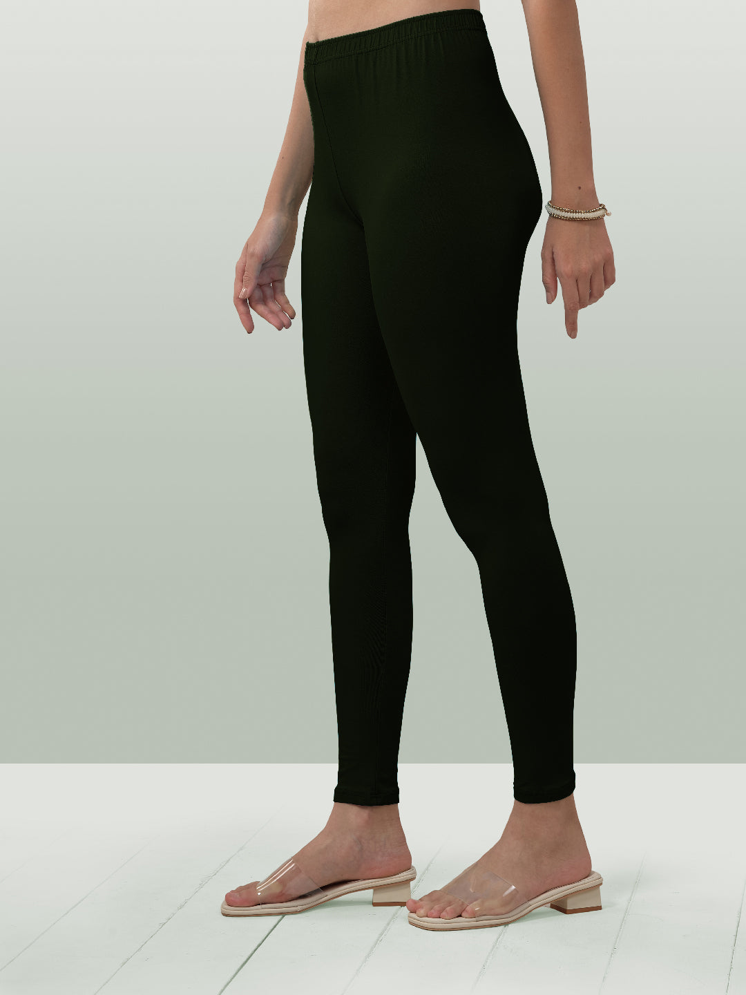 Green Ankle Length Leggings