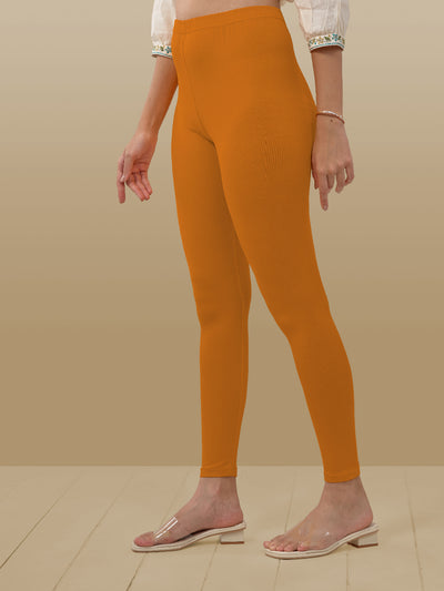 Orange Ankle Length Leggings