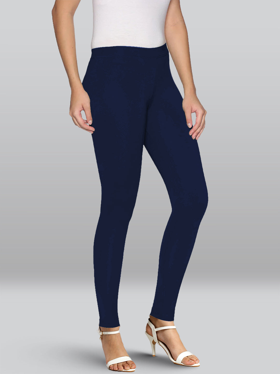 Navy Viscose Ankle Length Leggings