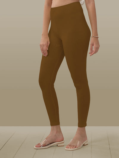 Brown Ankle Length Leggings