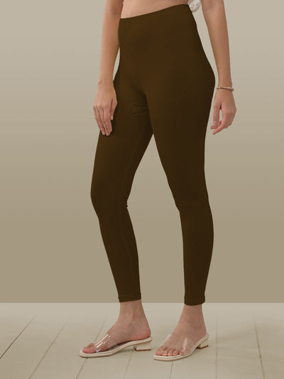 Brown Ankle Length Leggings