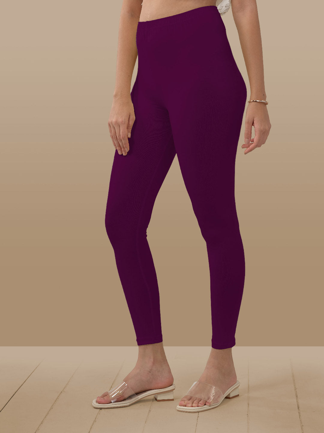 Purple Ankle Length Leggings