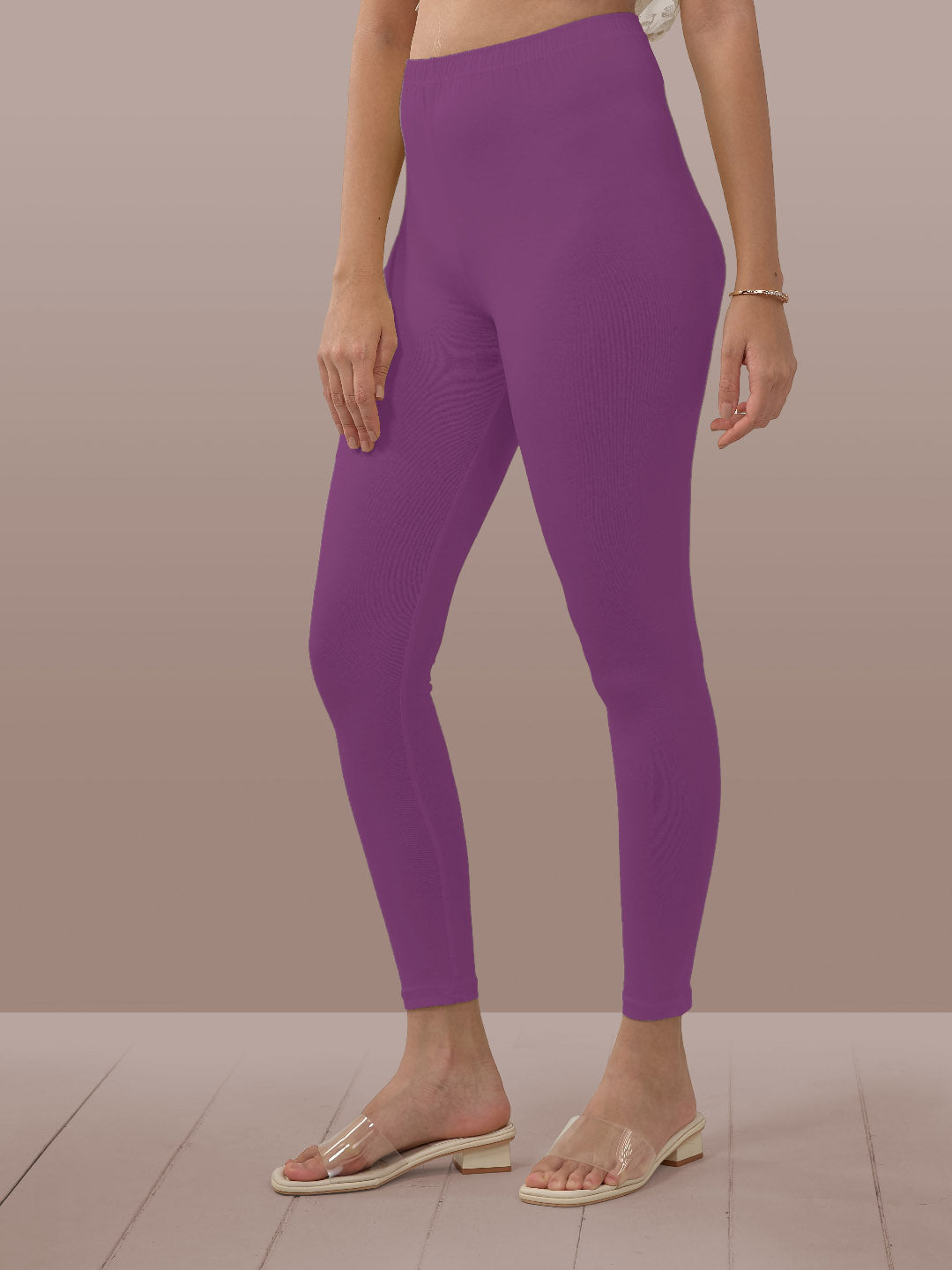 Purple Ankle Length Leggings