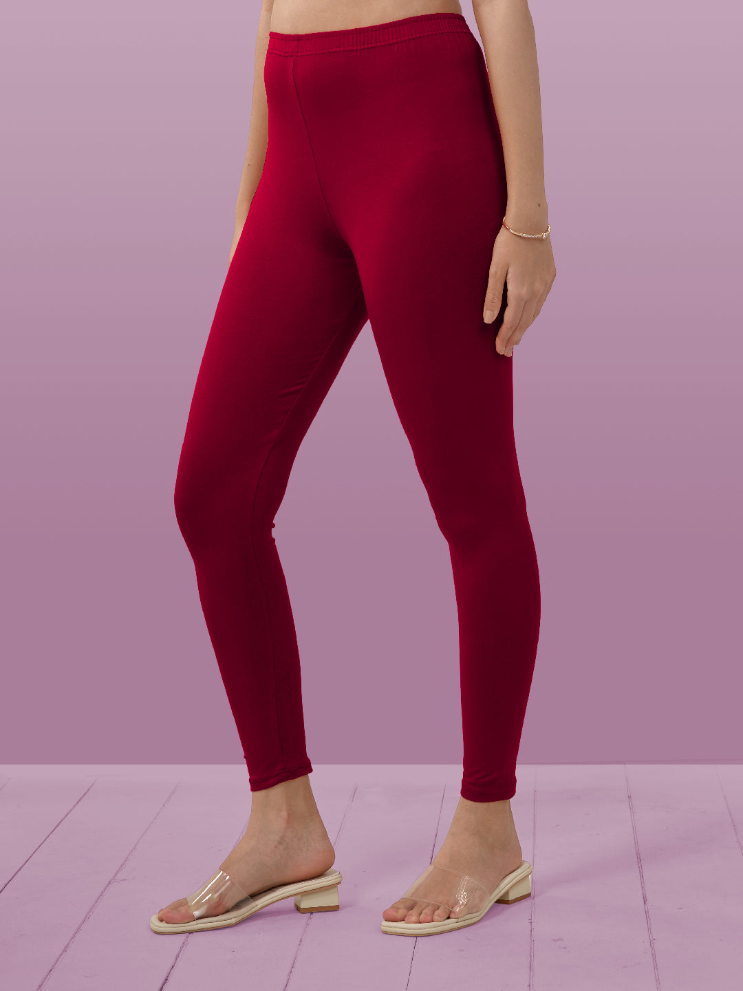 Dark Pink Ankle Length Leggings