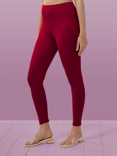 Dark Pink Ankle Length Leggings