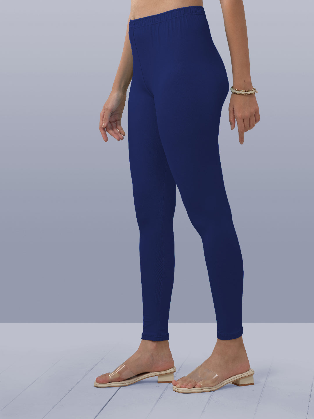 Blue Ankle Length Leggings