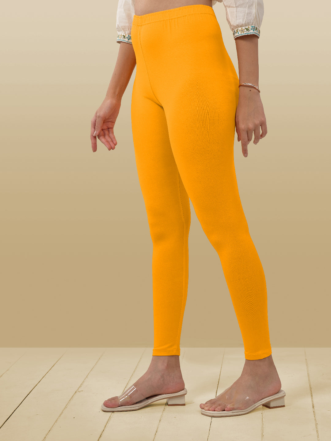 Yellow Ankle Length Leggings