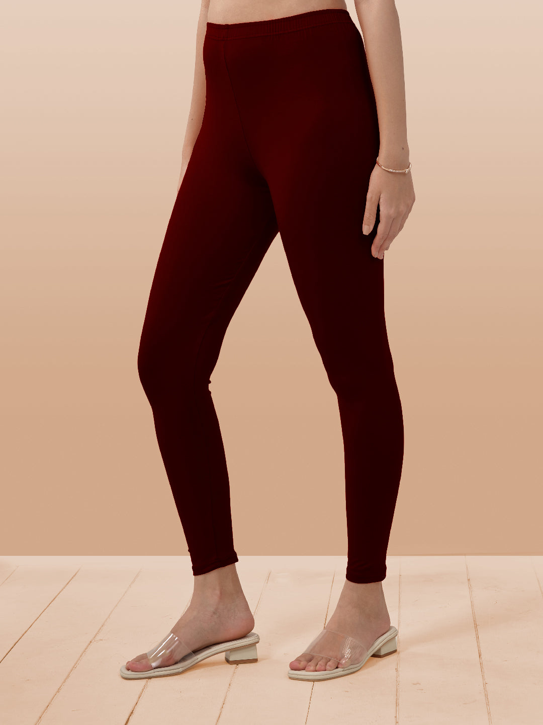 Maroon Ankle Length Leggings