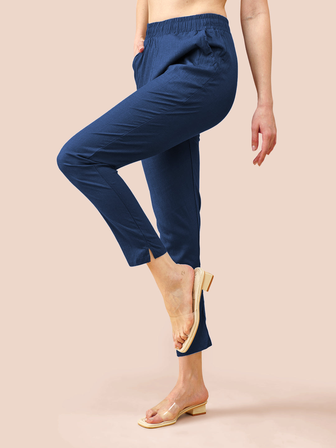 Blue Cotton Pant