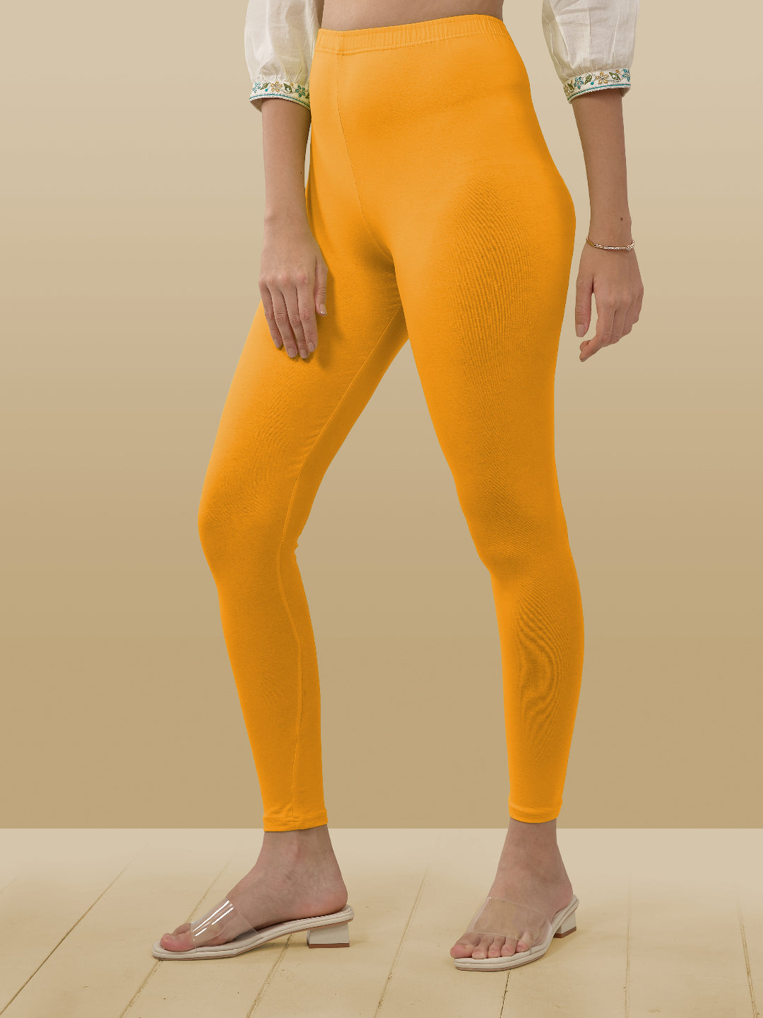 Yellow Ankle Length Leggings