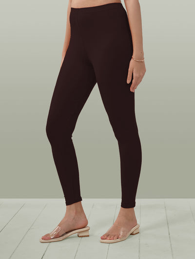 Brown Ankle Length Leggings