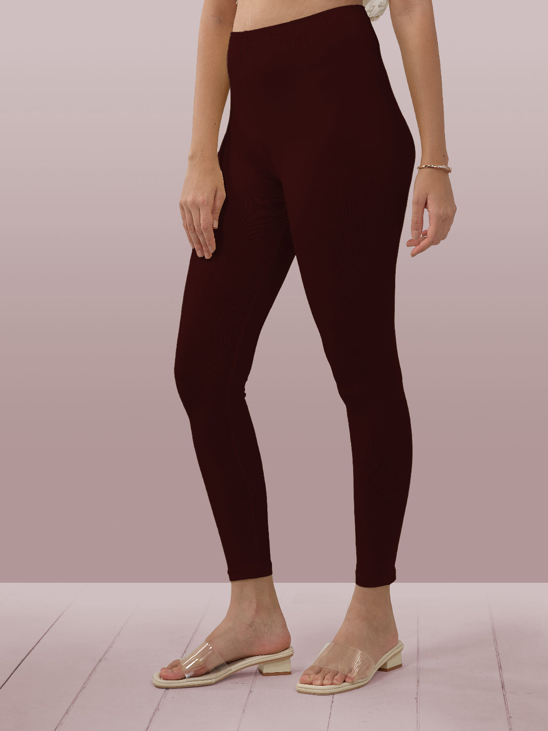 Maroon Ankle Length Leggings