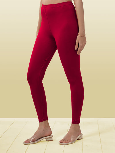 Dark Pink Ankle Length Leggings