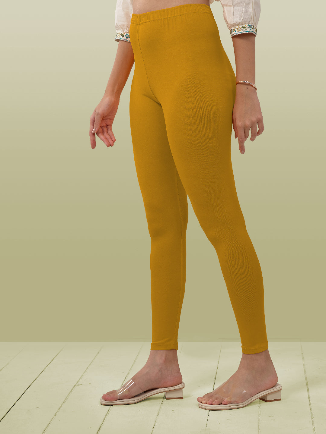 Yellow Ankle Length Leggings