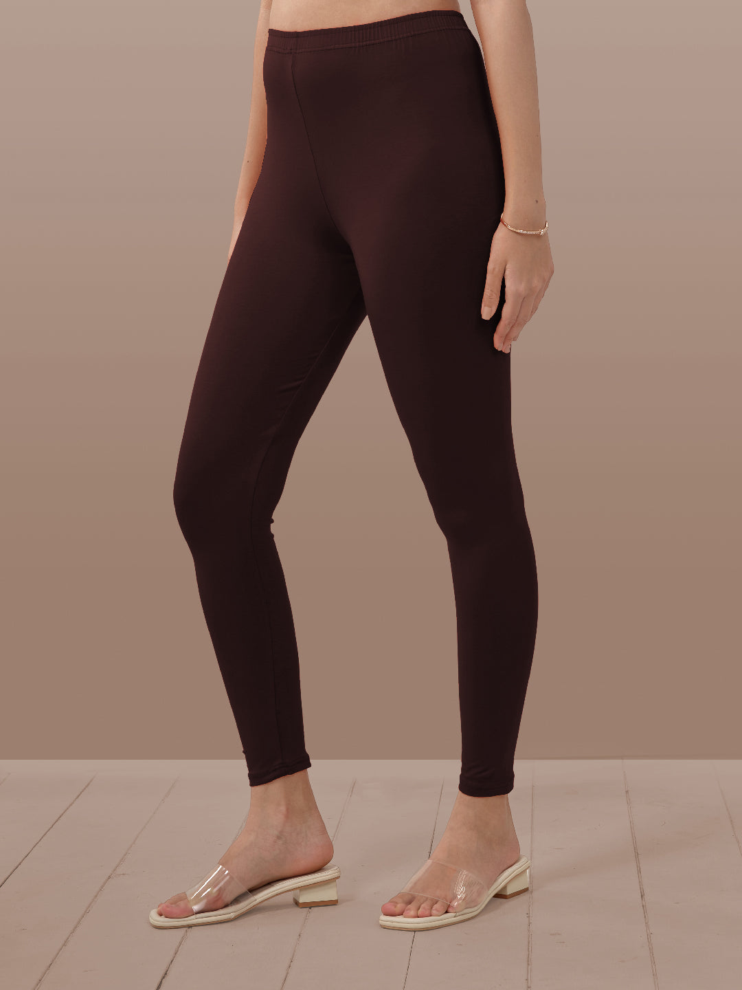 Brown Ankle Length Leggings