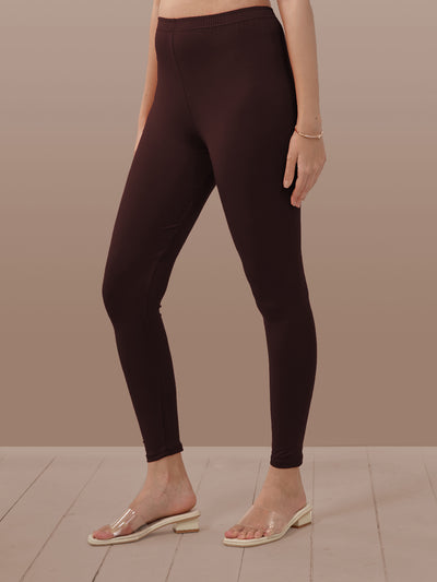 Brown Ankle Length Leggings