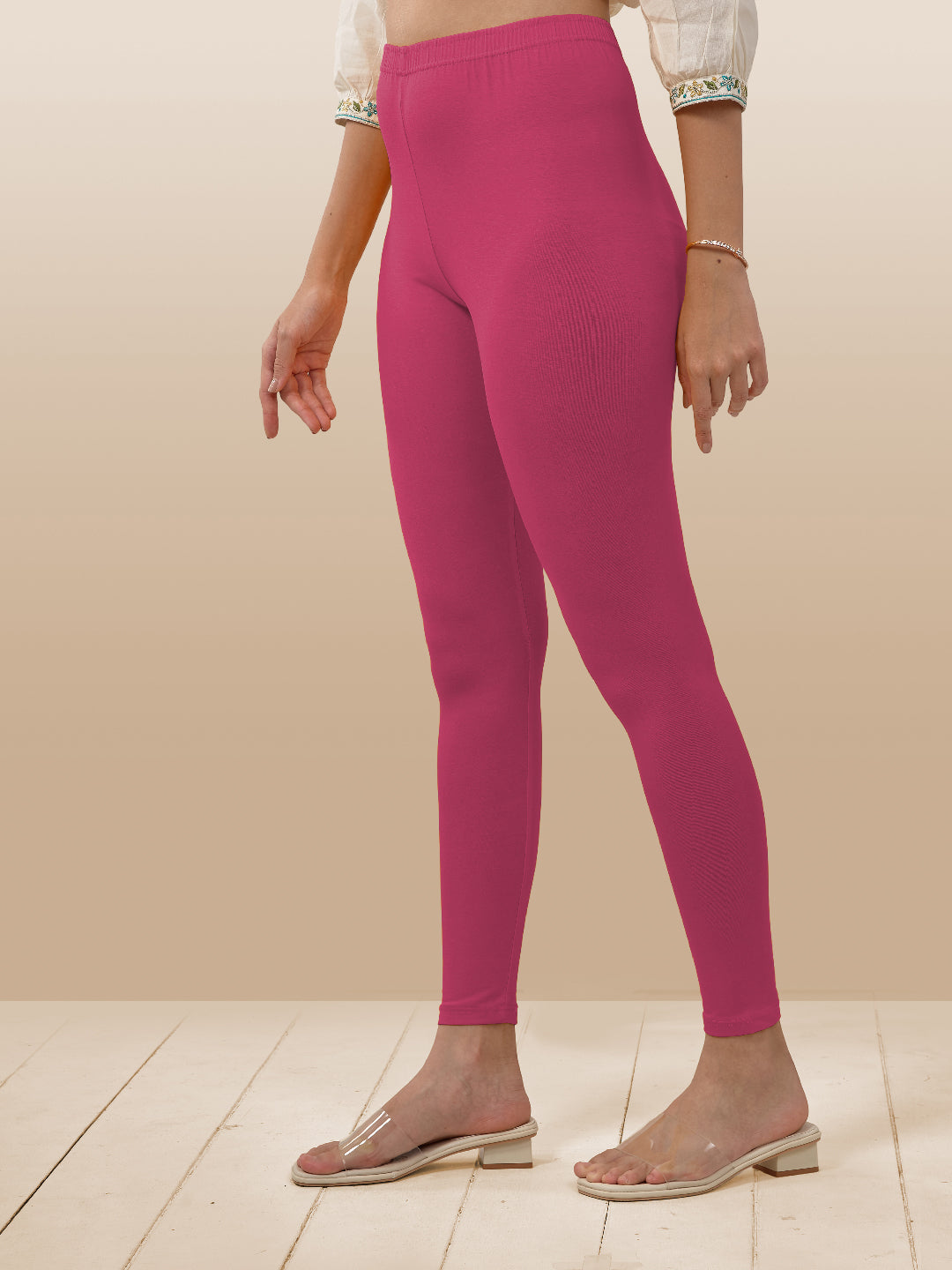 Pink Ankle Length Leggings