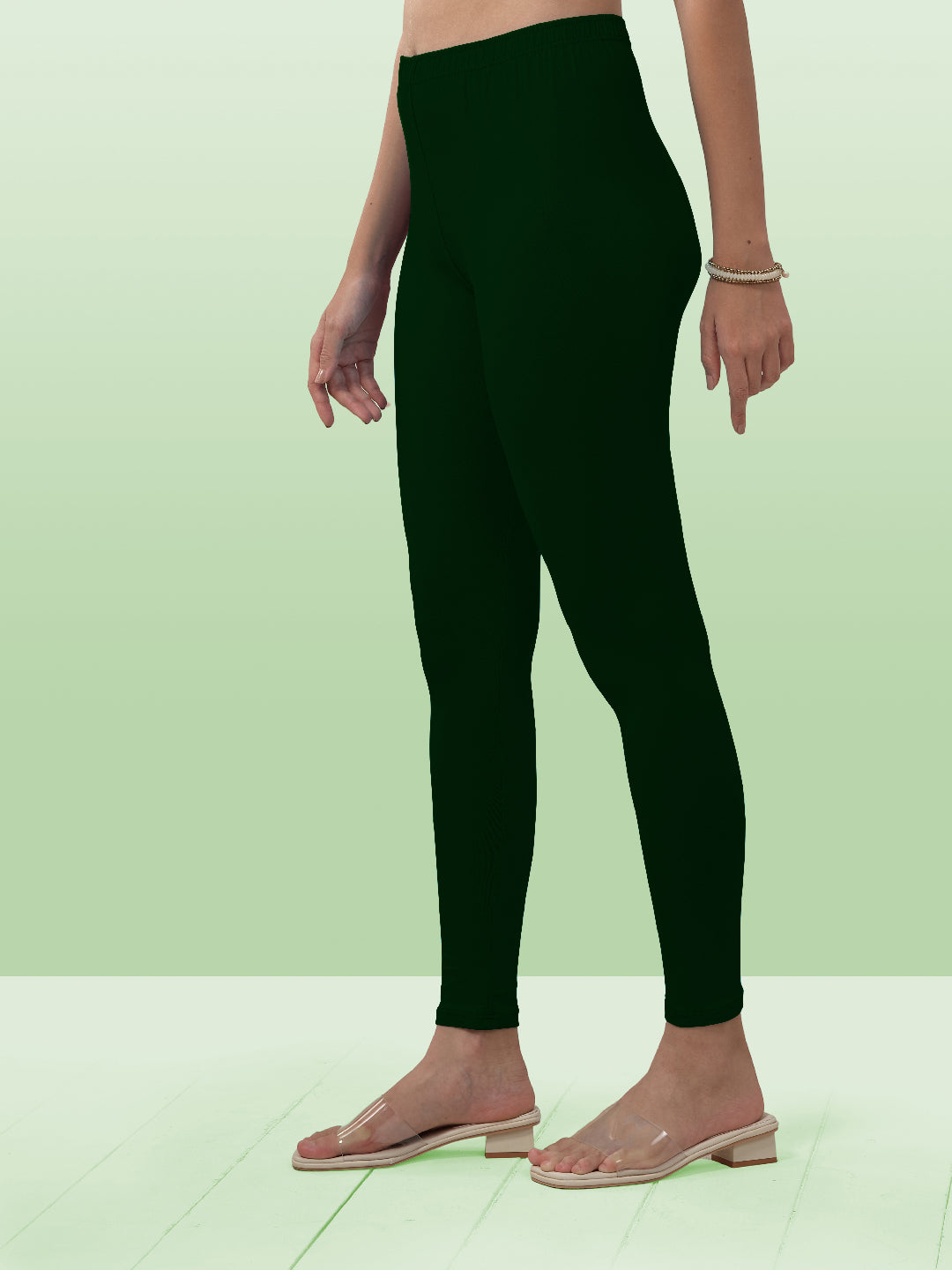 Green Ankle Length Leggings