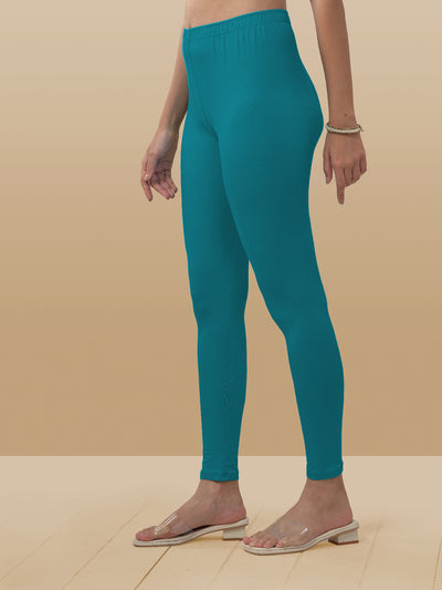 Blue Ankle Length Leggings