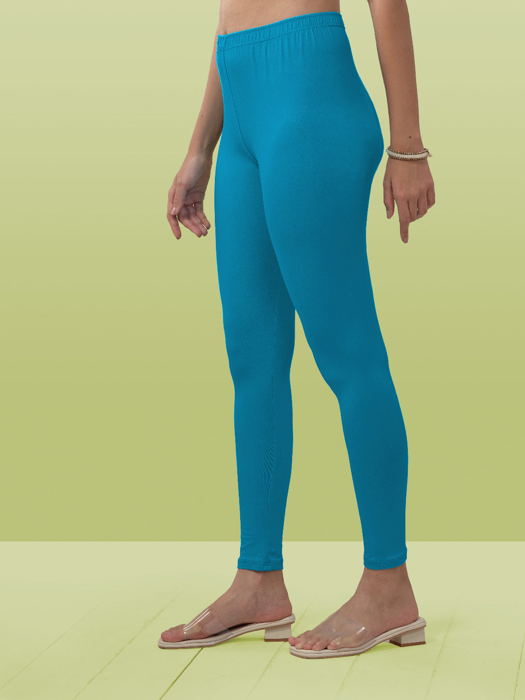 Blue Ankle Length Leggings