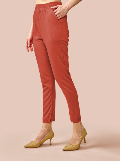 Red Cotton Pant