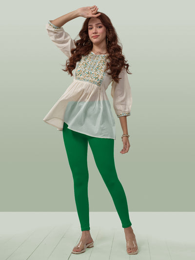 Green Ankle Length Leggings