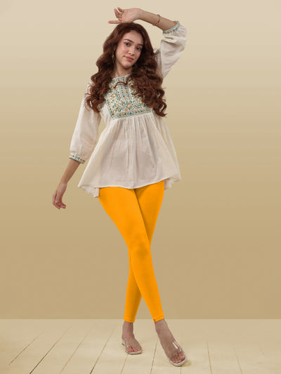 Yellow Ankle Length Leggings