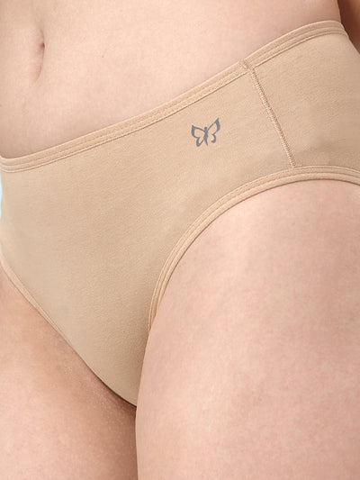 Solid Inner Elastic 4 Way Strech Hipster Assorted Color Panty #222