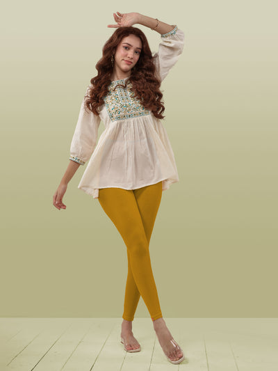 Yellow Ankle Length Leggings