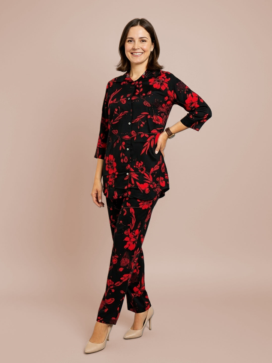 Lyra Women's Printed Premium Rayon B3 PR5 Co-ord Set