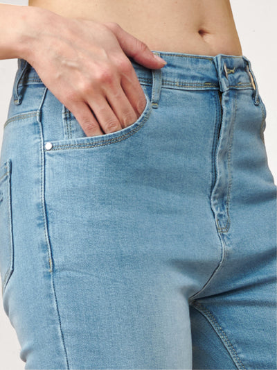 Blue Mid-Rise Slim Fit Ankle Length Jeans #804