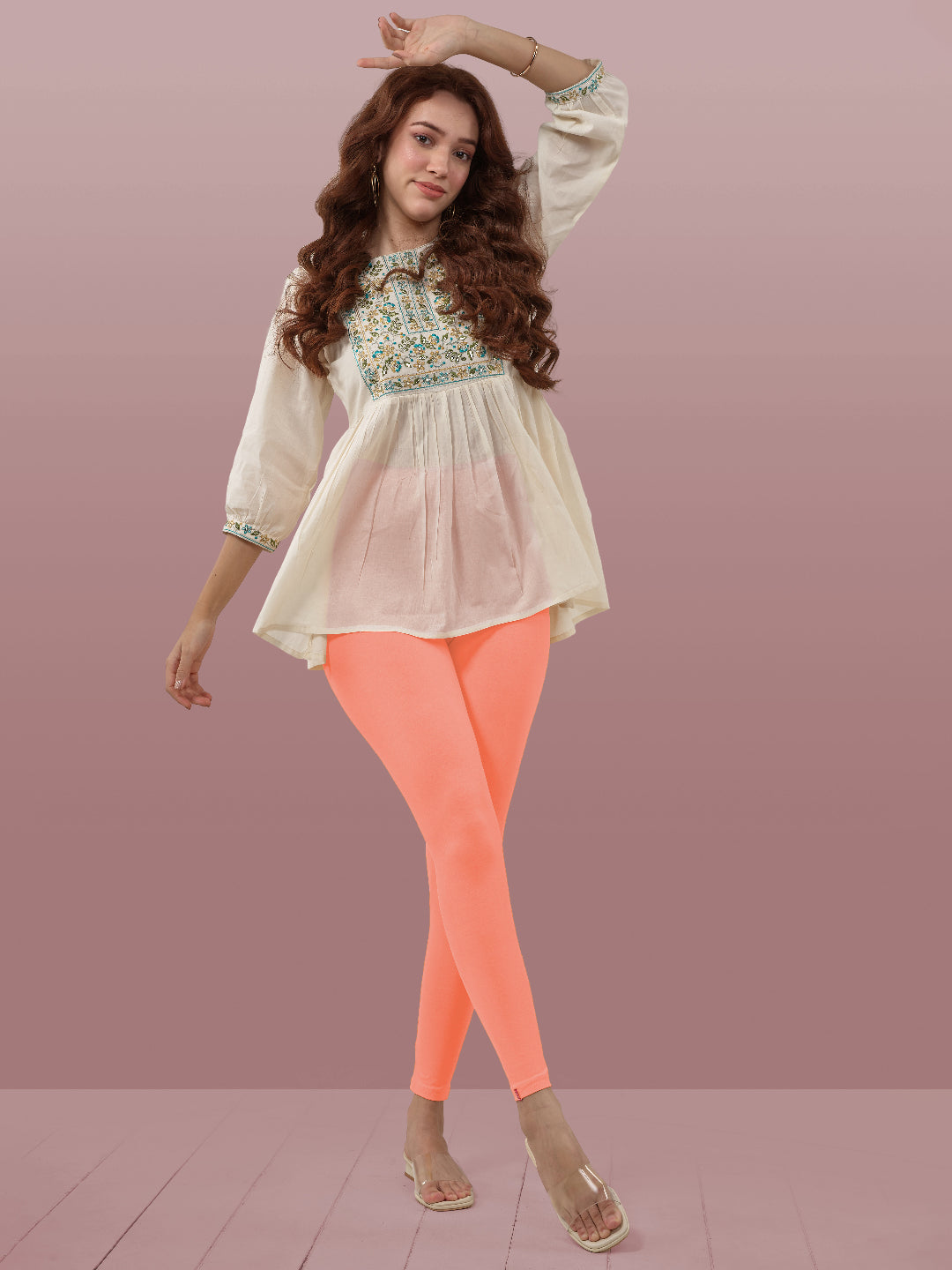 Coral Ankle Length Leggings