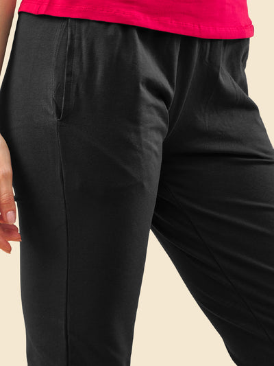Black 3/4 Capri Track Pant #302