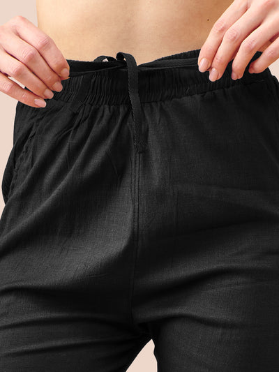 Black Cotton Pant