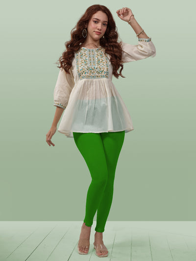 Green Ankle Length Leggings