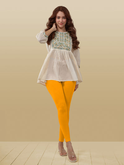 Yellow Ankle Length Leggings