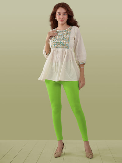 Green Ankle Length Leggings