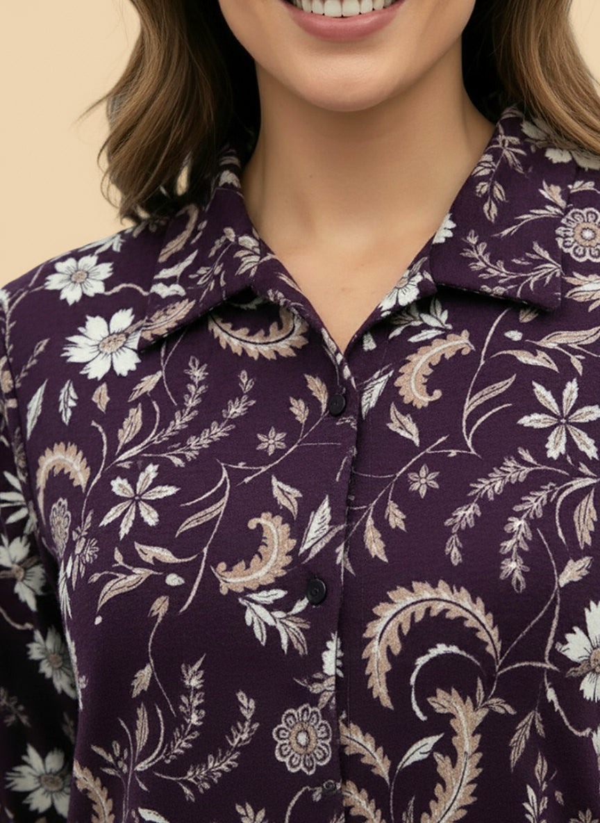 Lyra Women's Printed Premium Rayon B4 Co-ord Set