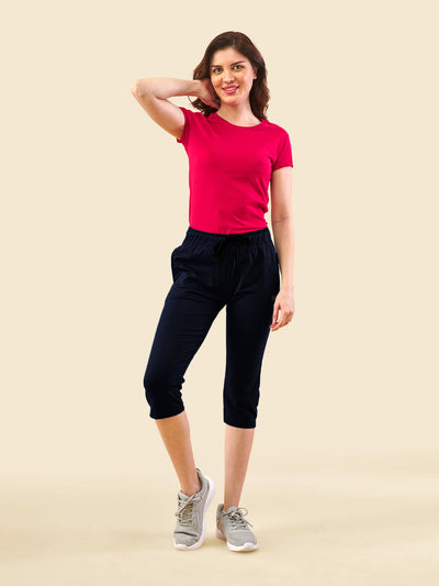 Navy 3/4 Capri Track Pant #302