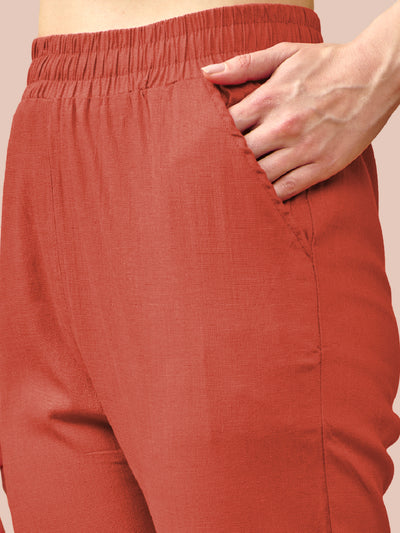 Red Cotton Pant