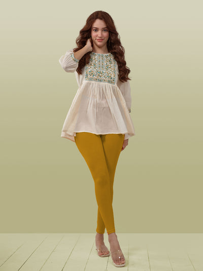 Yellow Ankle Length Leggings