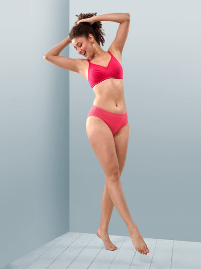 Solid Inner Elastic 4 Way Strech Hipster Assorted Color Panty #222