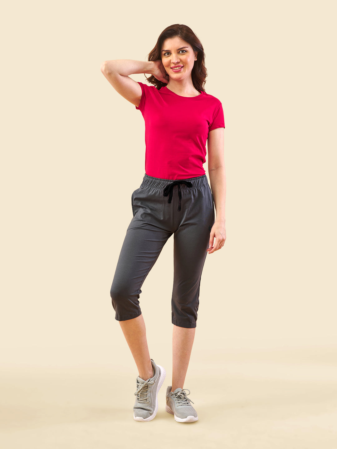 Grey 3/4 Capri Track Pant #302