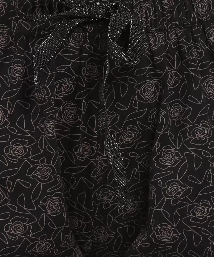 Black Printed Relax Pyjama #601