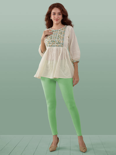 Green Ankle Length Leggings