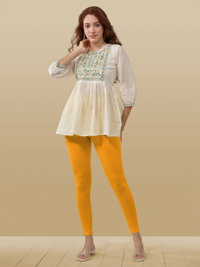 Yellow Ankle Length Leggings