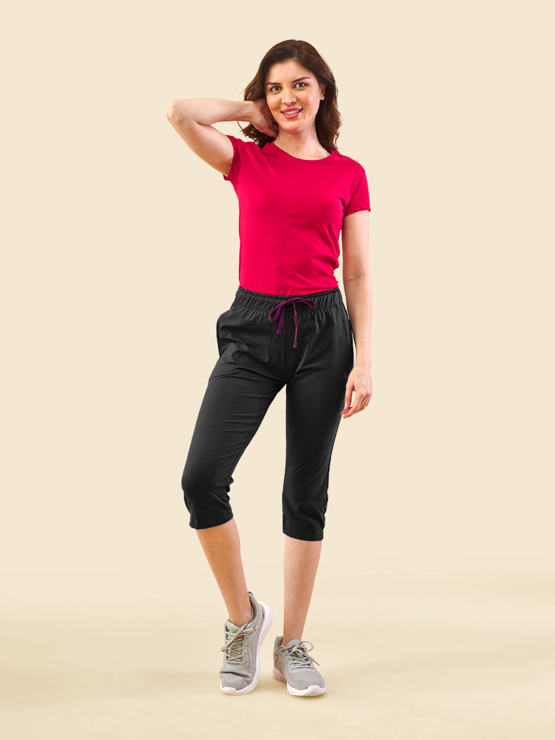 Black 3/4 Capri Track Pant #302