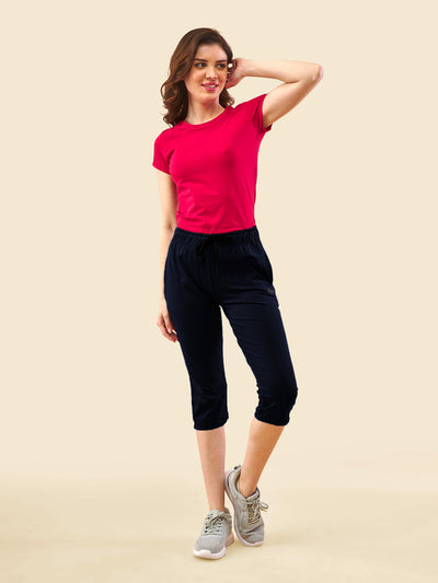 Navy 3/4 Capri Track Pant #302